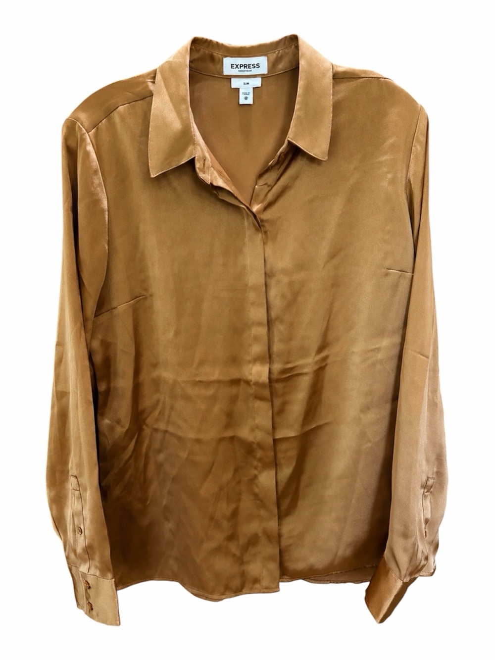 Express Portofino | Super Soft Button-Front Blouse in Rust